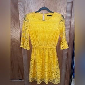 Yellow Sunday Dress with Embroidery